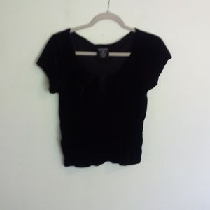 Women's velvet black blouse